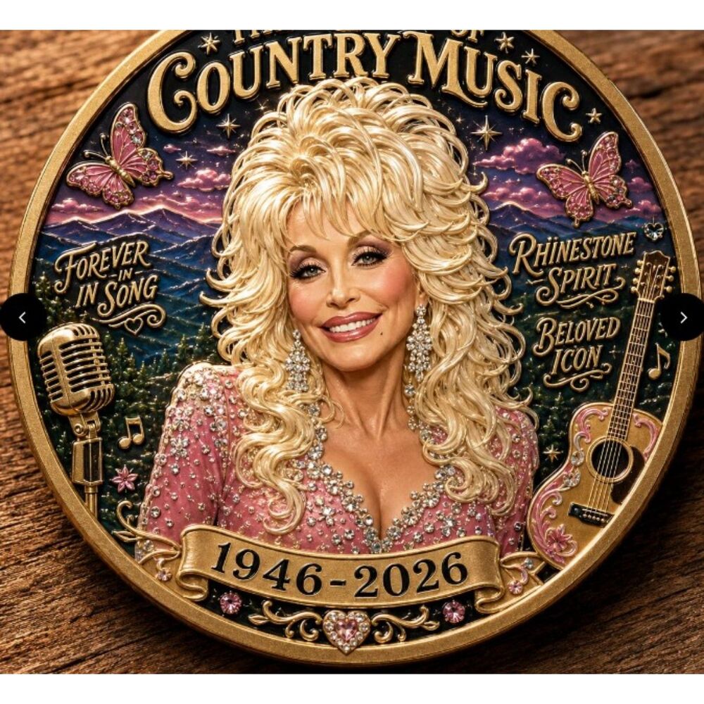 Dolly Tribute Coin in Plastic Case 1.5" inches Same Size as Silver Dollar